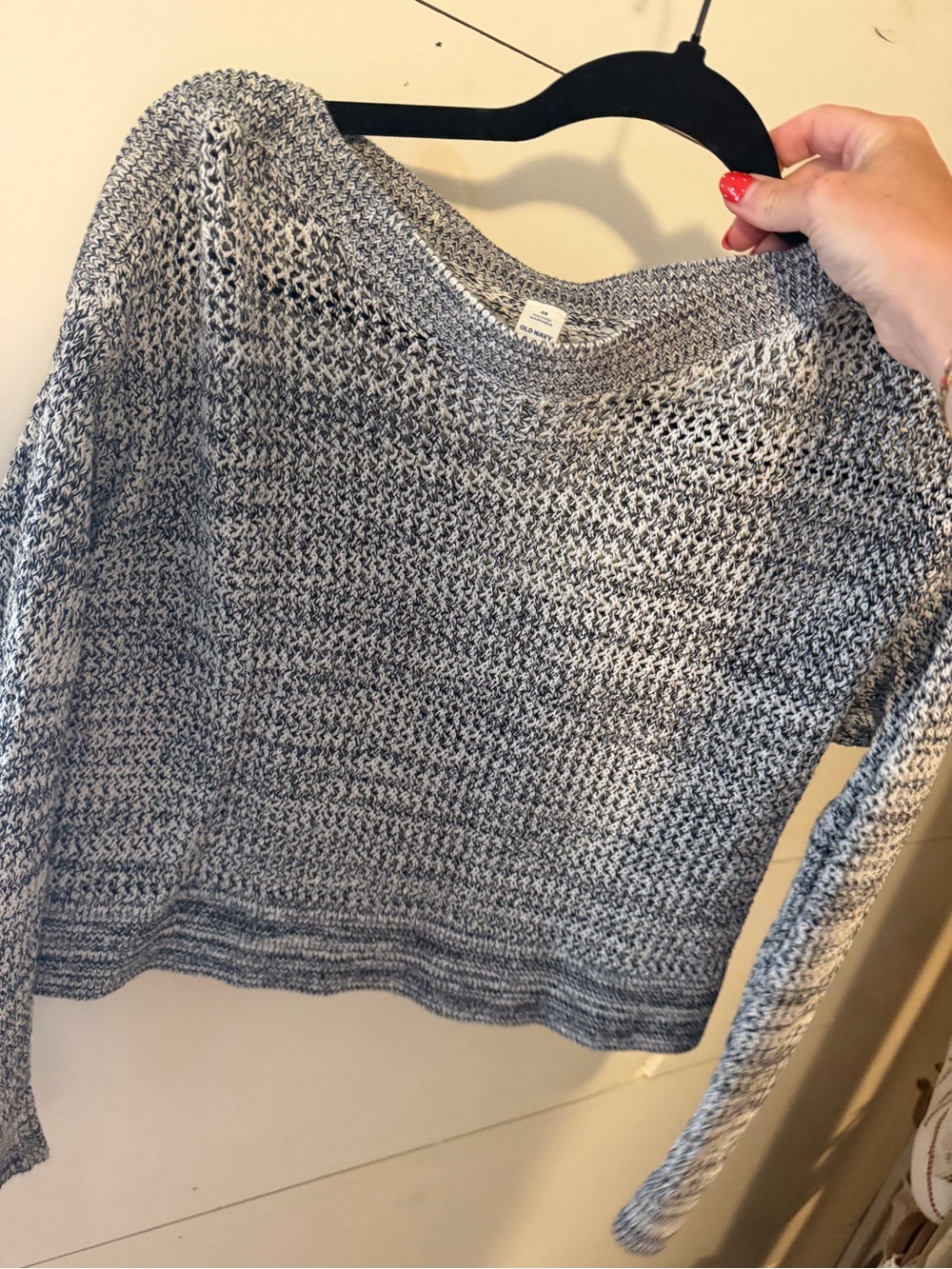 Old Navy Gray Marled Crewneck Sweater